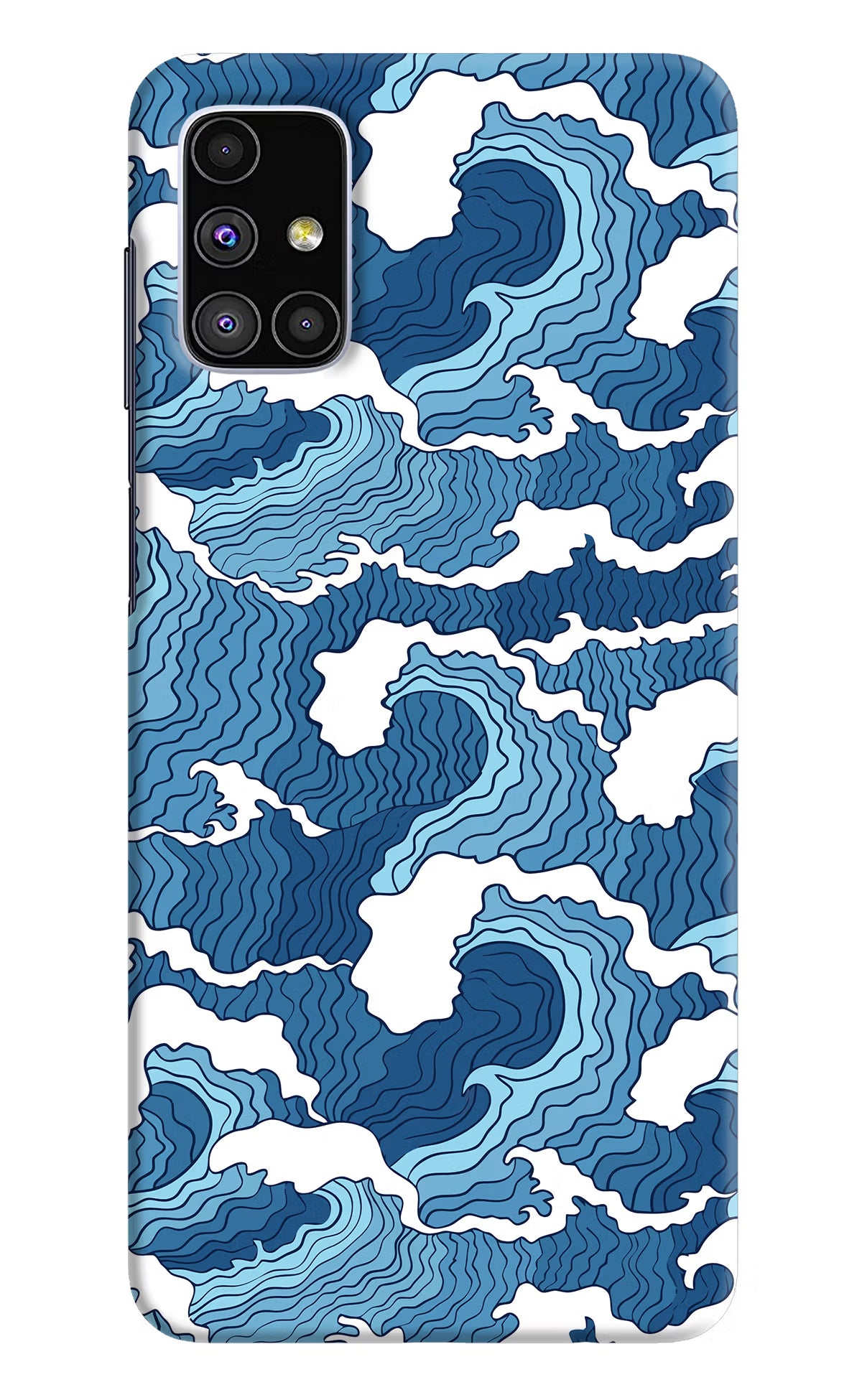 Blue Waves Samsung M51 Hard Case Back Cover by Casekaro
