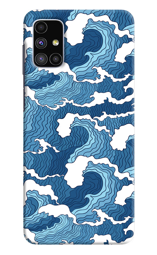 Blue Waves Samsung M51 Hard Case Back Cover by Casekaro