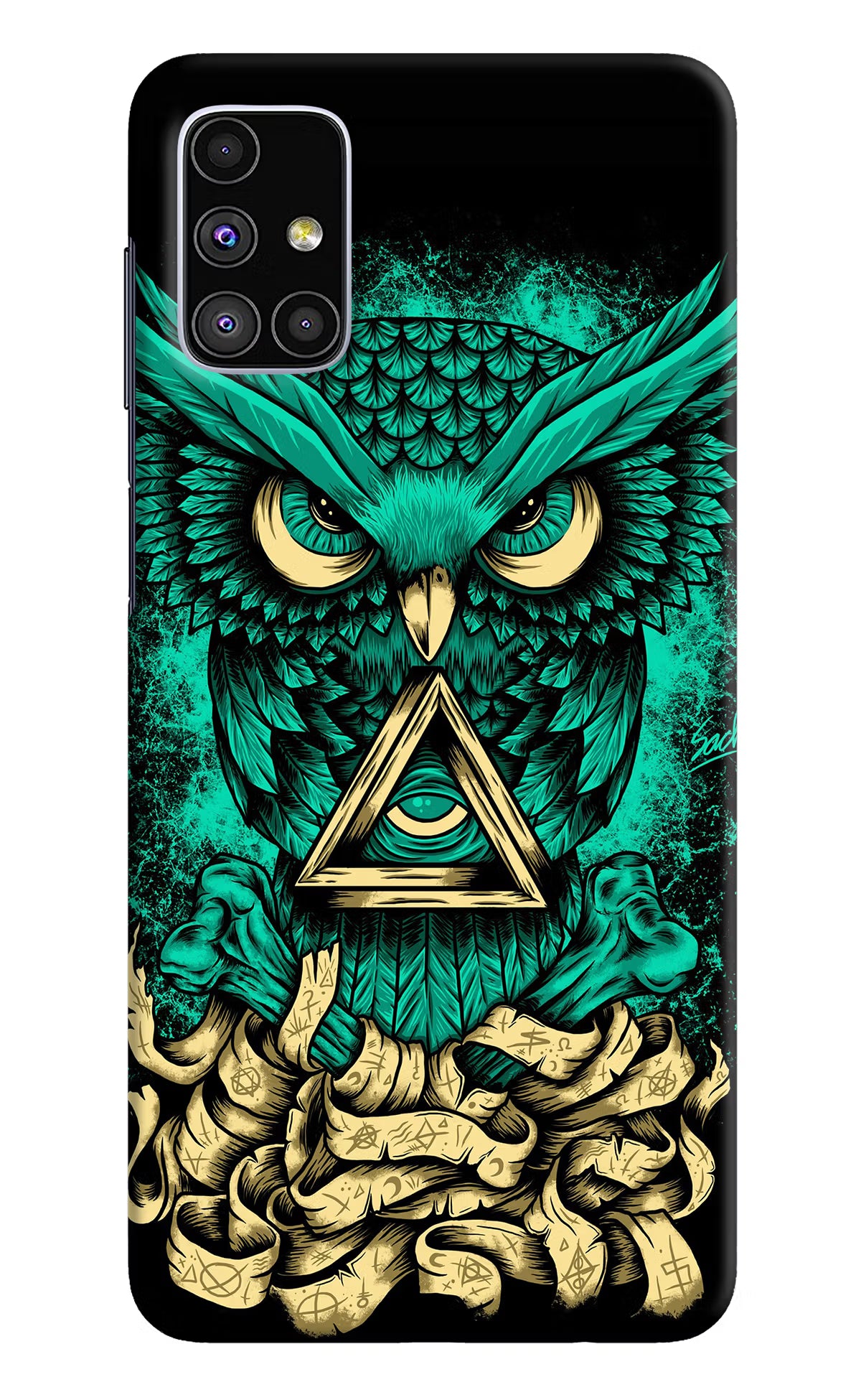 Green Owl Samsung M51 Hard Case Back Cover by Casekaro