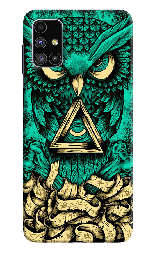 Green Owl Samsung M51 Hard Case Back Cover by Casekaro
