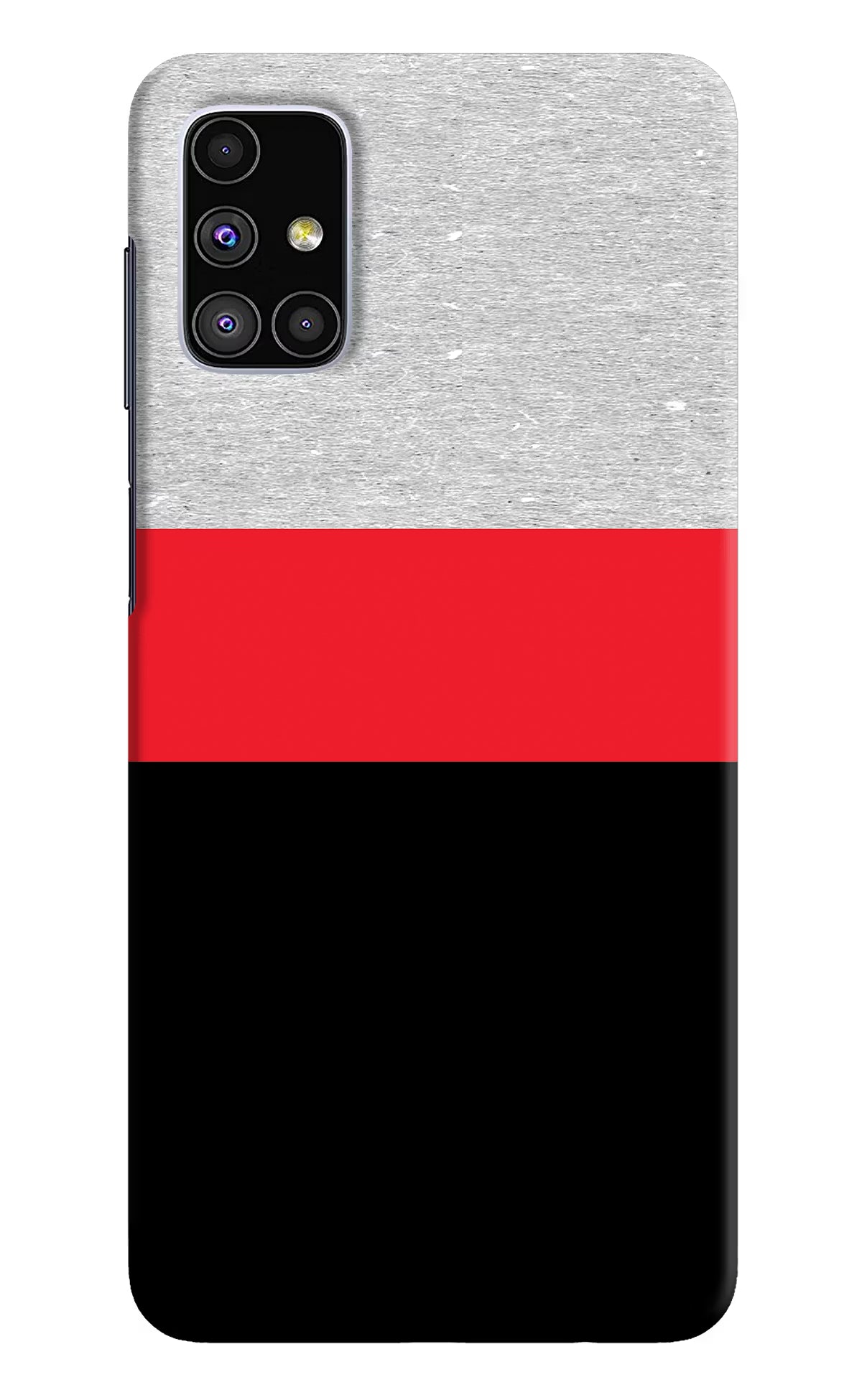 Tri Color Pattern Samsung M51 Hard Case Back Cover by Casekaro