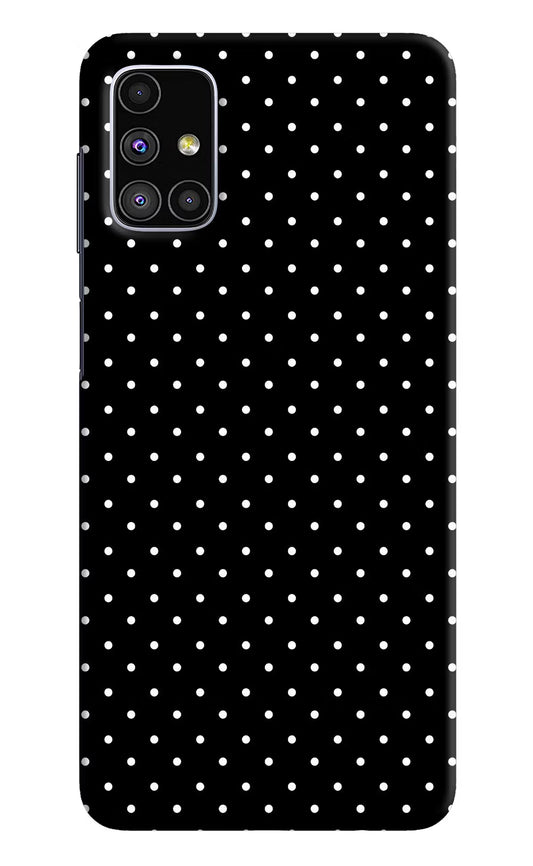 White Dots Samsung M51 Hard Case Back Cover by Casekaro