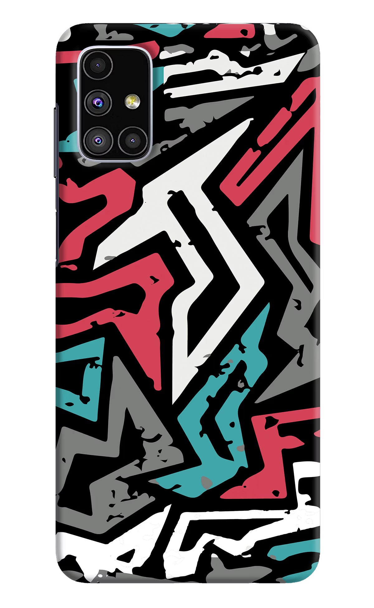 Geometric Graffiti Samsung M51 Hard Case Back Cover by Casekaro
