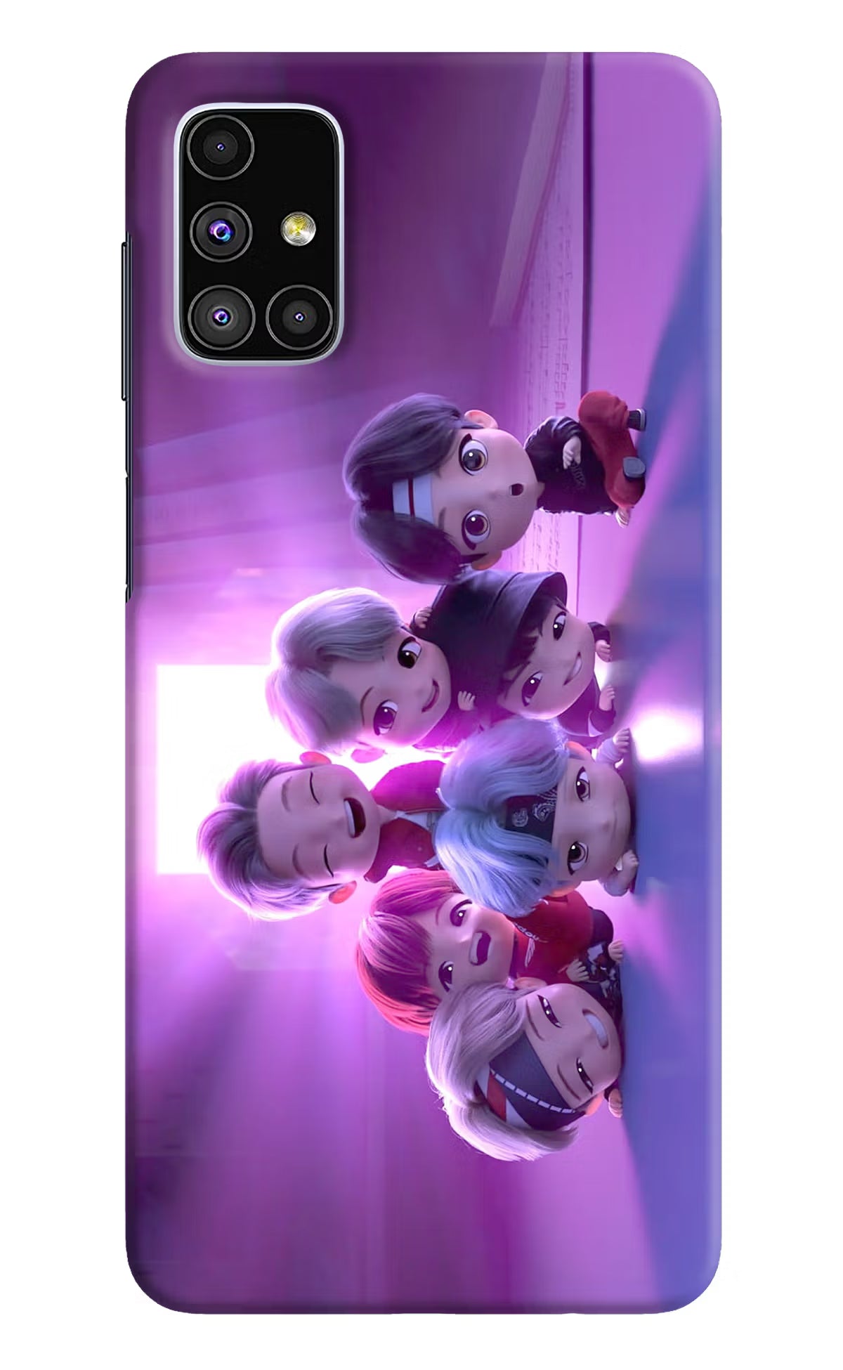 BTS Chibi Samsung M51 Hard Case Back Cover by Casekaro