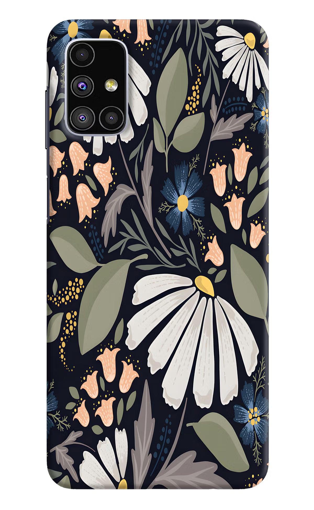 Flowers Art Samsung M51 Hard Case Back Cover by Casekaro
