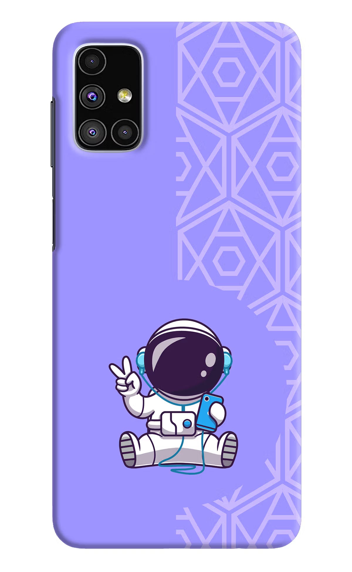 Cute Astronaut Chilling Samsung M51 Hard Case Back Cover by Casekaro