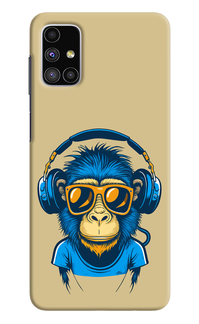 Monkey Headphone Samsung M51 Hard Case Back Cover by Casekaro