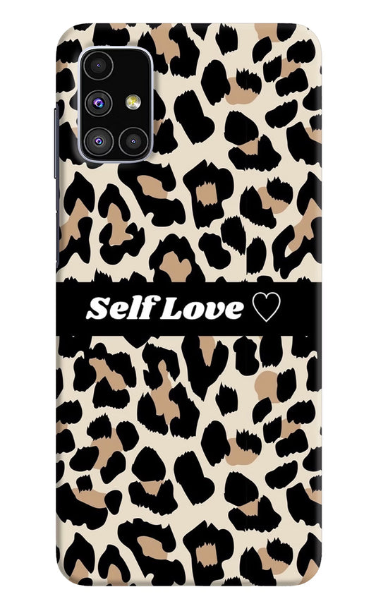 Leopard Print Self Love Samsung M51 Hard Case Back Cover by Casekaro