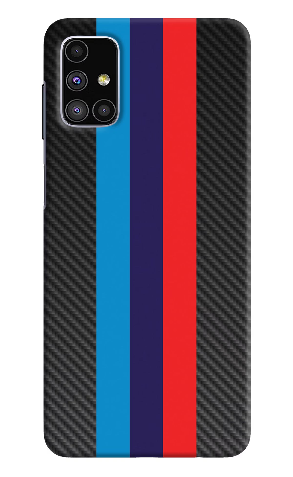 BMW Stripes Pattern Samsung M51 Hard Case Back Cover by Casekaro