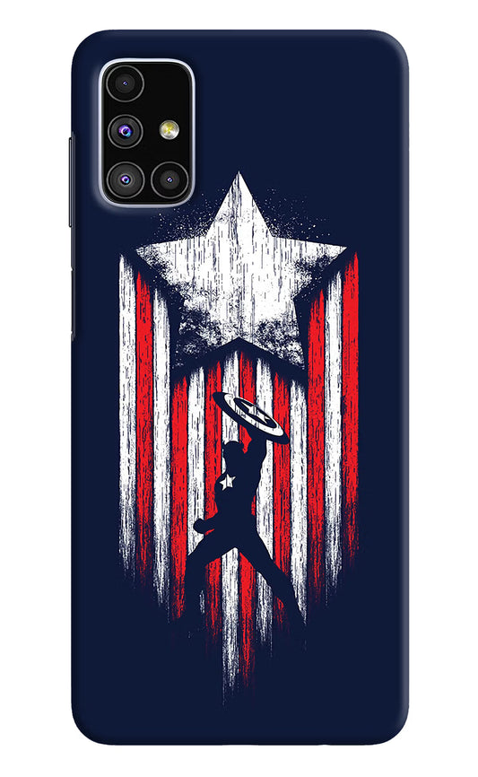 Captain America Marvel Art Samsung M51 Hard Case Back Cover by Casekaro
