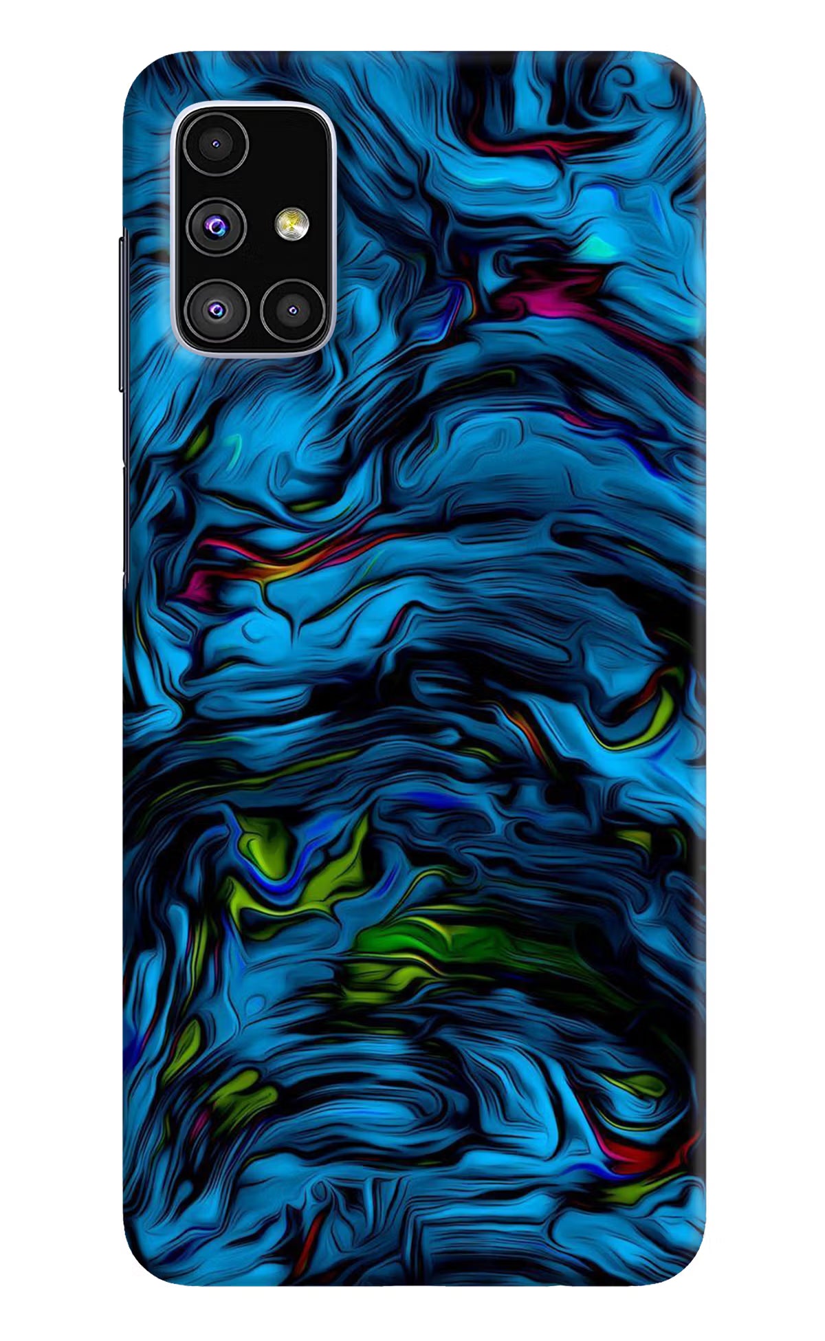 Dark Blue Abstract Samsung M51 Hard Case Back Cover by Casekaro
