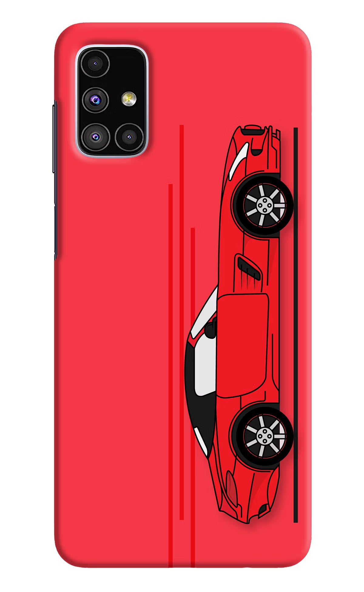 Red Velocity Samsung M51 Hard Case Back Cover by Casekaro