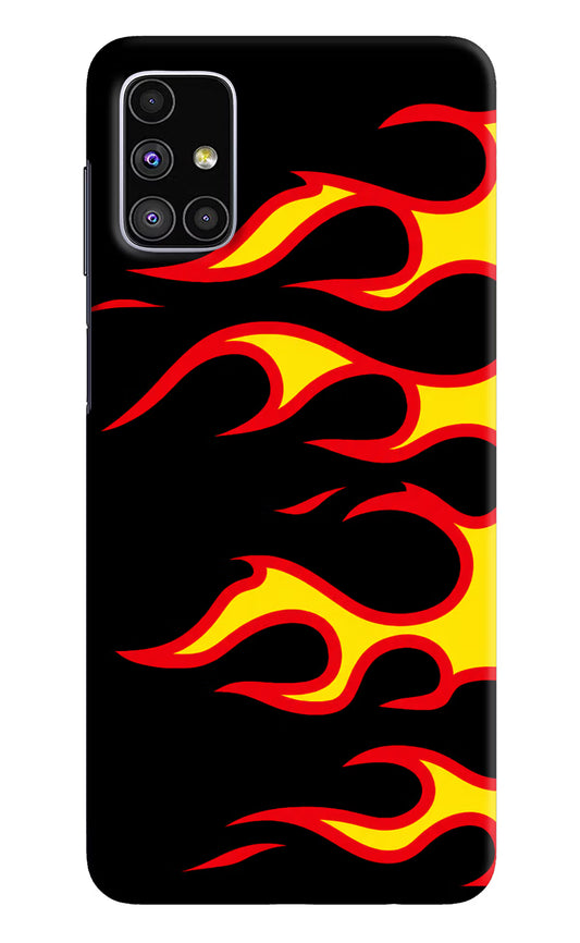 Side Sweep Flames Samsung M51 Hard Case Back Cover by Casekaro