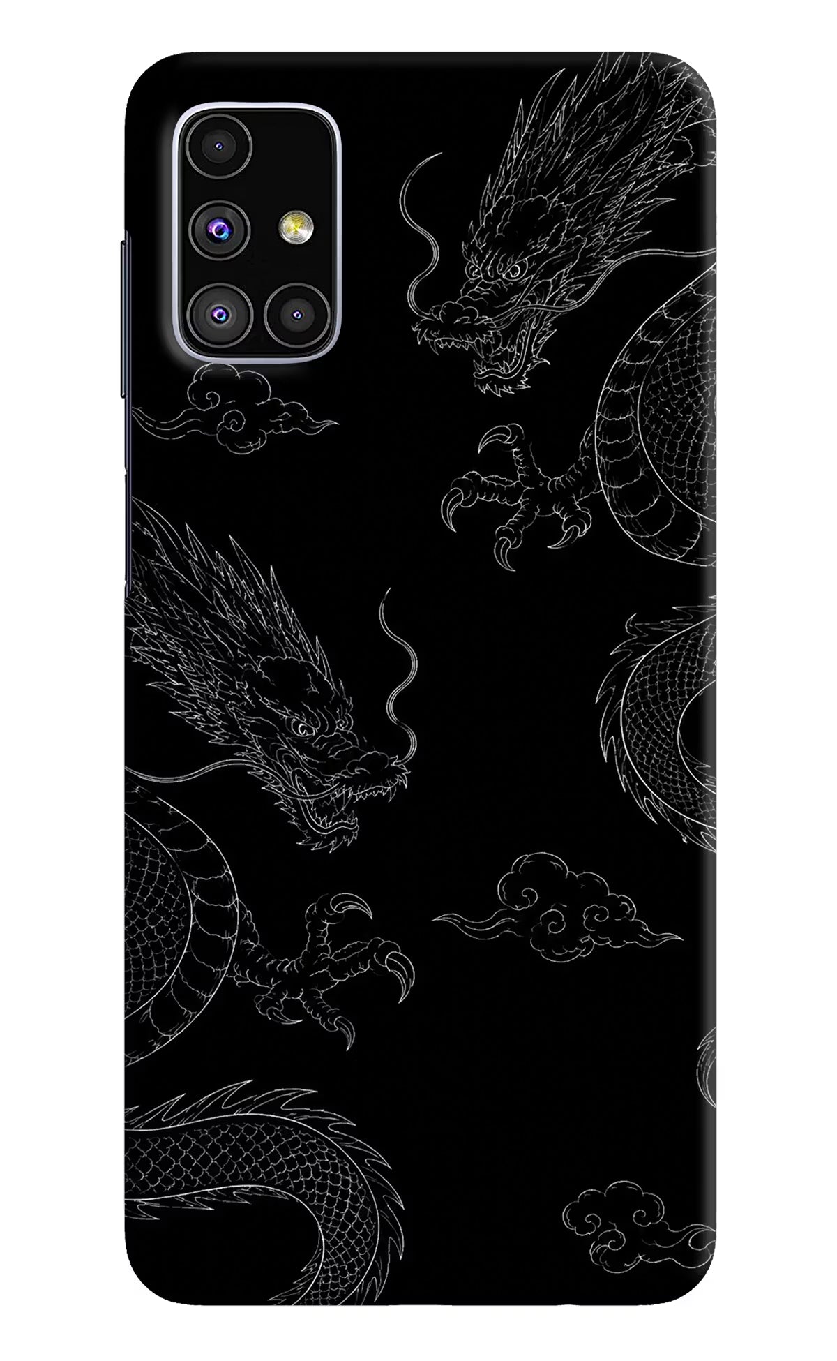 Twin Dragons Samsung M51 Hard Case Back Cover by Casekaro