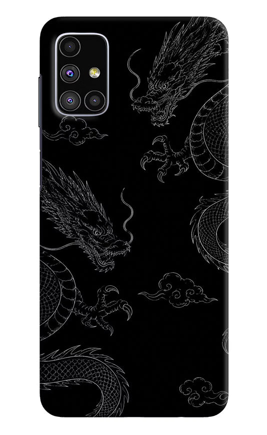 Twin Dragons Samsung M51 Hard Case Back Cover by Casekaro
