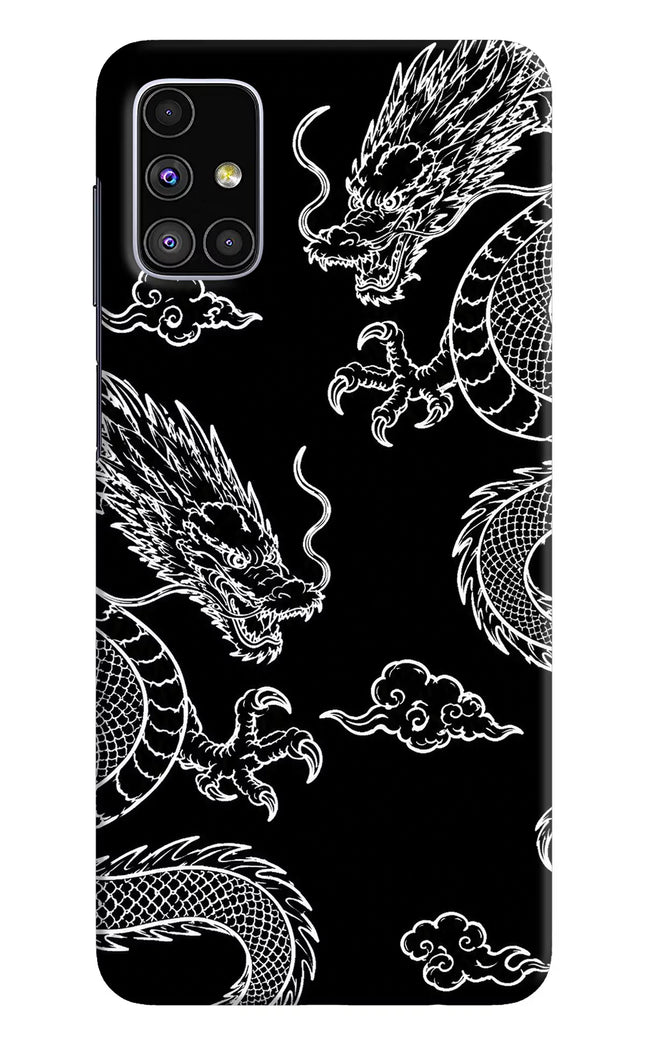 Twin Dragons Samsung M51 Hard Case Back Cover by Casekaro