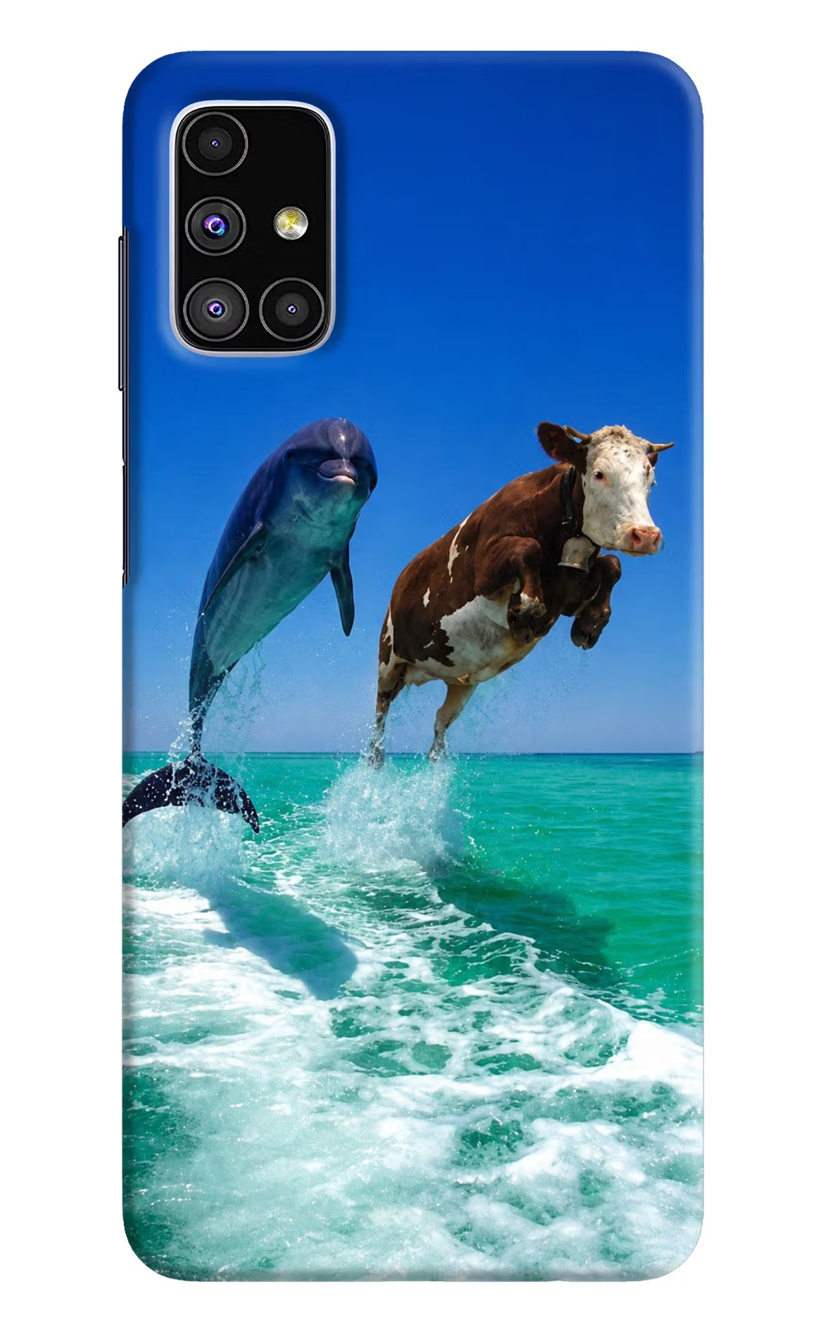 Dolphin vs Cow Samsung M51 Back Cover