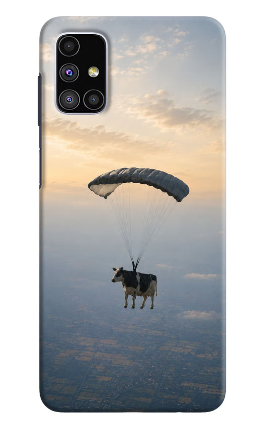 Skydiving Cow Samsung M51 Hard Case Back Cover by Casekaro