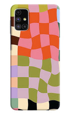 Wavy Grid Samsung M51 Hard Case Back Cover by Casekaro