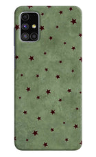 Green Stars Samsung M51 Hard Case Back Cover by Casekaro