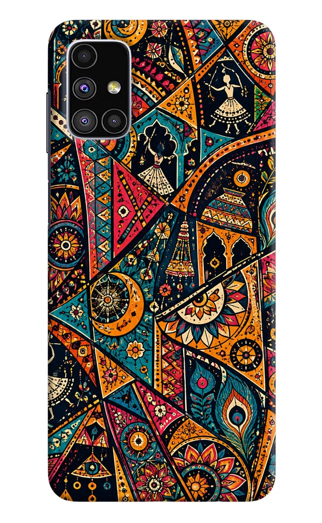 Folk Print Samsung M51 Hard Case Back Cover by Casekaro