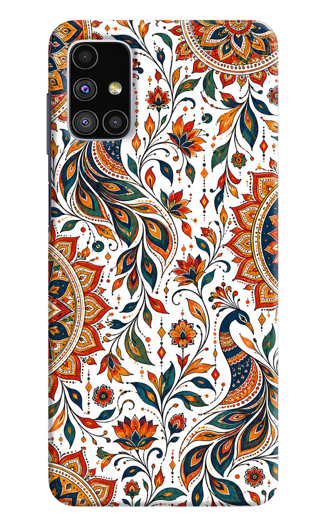White Mayura Samsung M51 Hard Case Back Cover by Casekaro