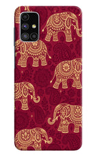 Maroon Elephant Samsung M51 Hard Case Back Cover by Casekaro