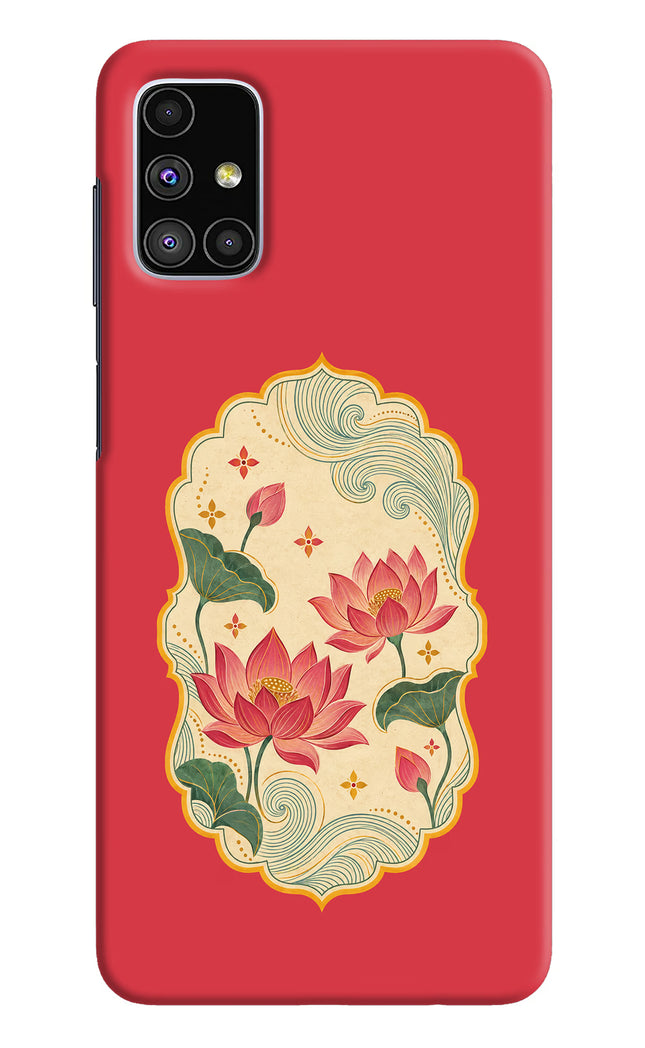 Pink Lotus Samsung M51 Hard Case Back Cover by Casekaro