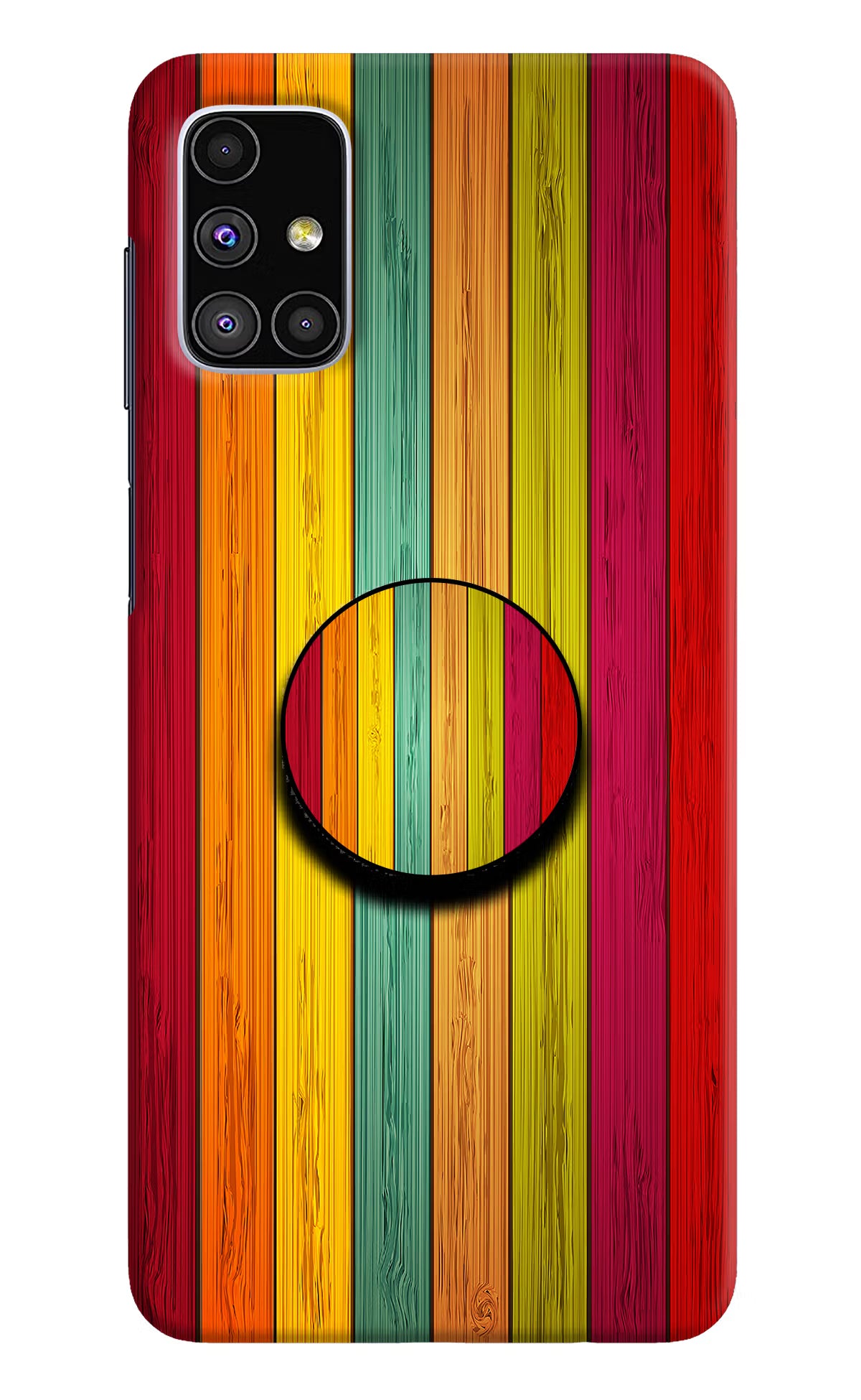 Multicolor Wooden Samsung M51 Pop Case by Casekaro