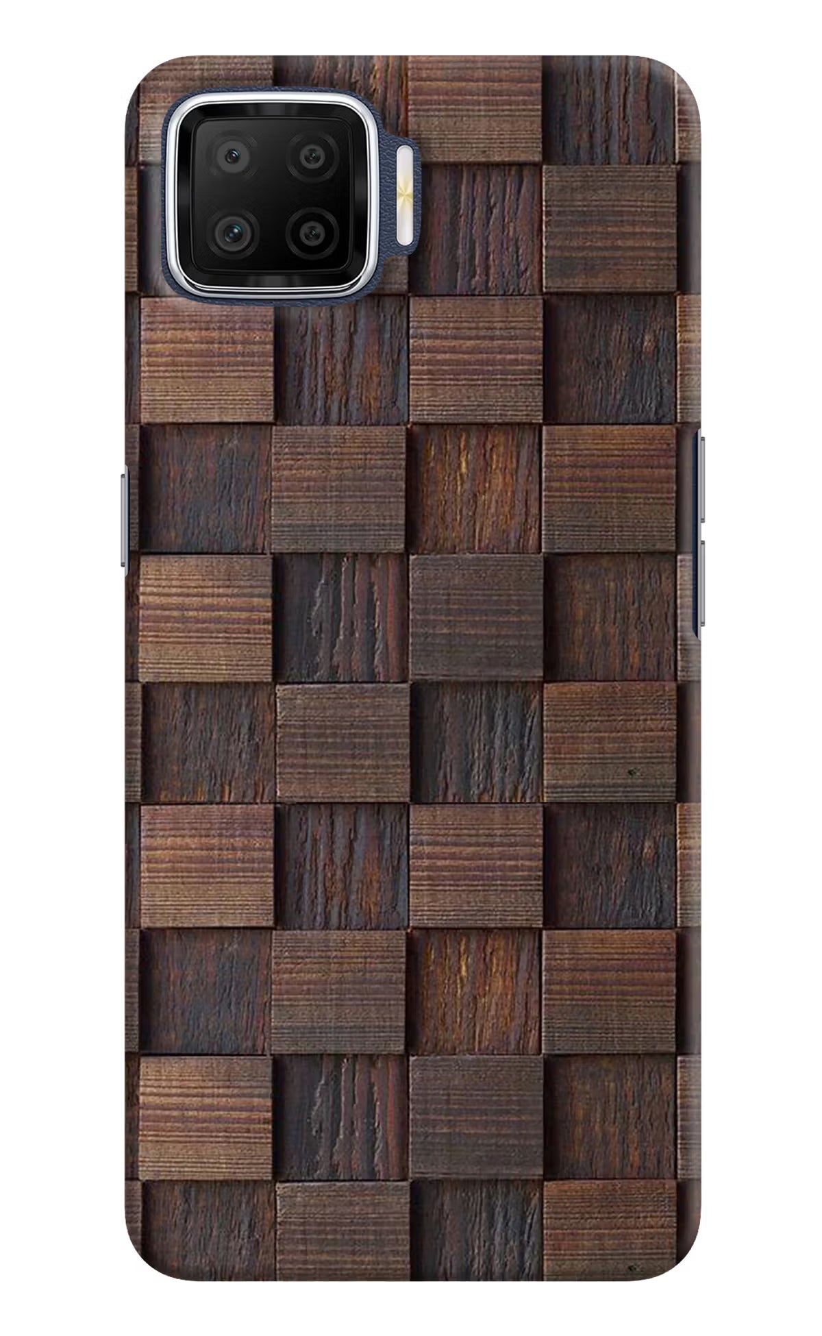 Wooden Cube Design Oppo F17 Hard Case Back Cover by Casekaro