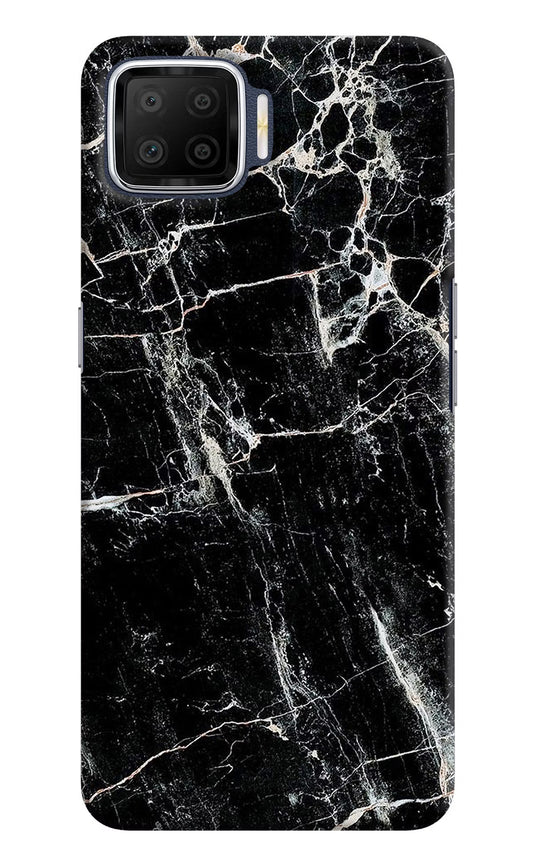 Black Marble Texture Oppo F17 Hard Case Back Cover by Casekaro