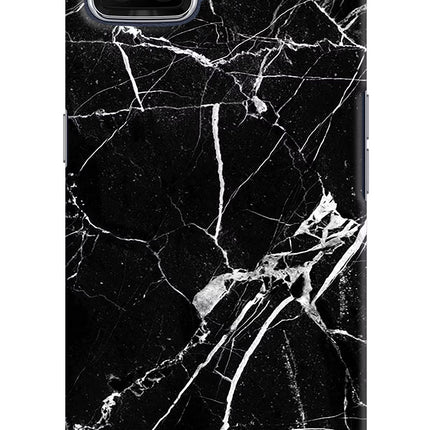 Black Marble Pattern Oppo F17 Hard Case Back Cover by Casekaro