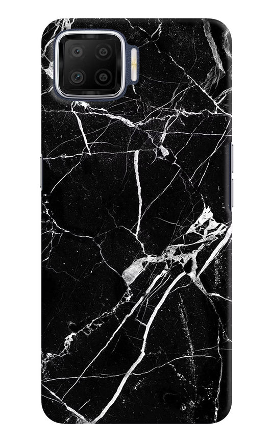 Black Marble Pattern Oppo F17 Hard Case Back Cover by Casekaro