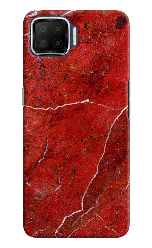 Red Marble Design Oppo F17 Hard Case Back Cover by Casekaro