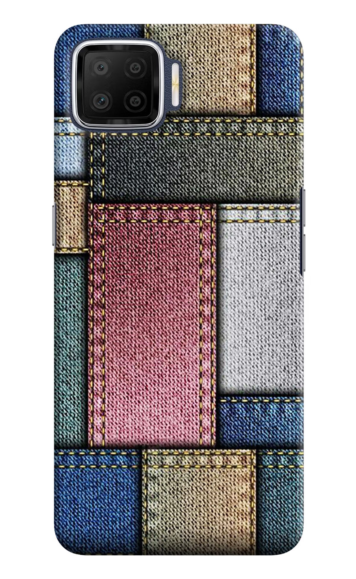 Multicolor Jeans Oppo F17 Hard Case Back Cover by Casekaro