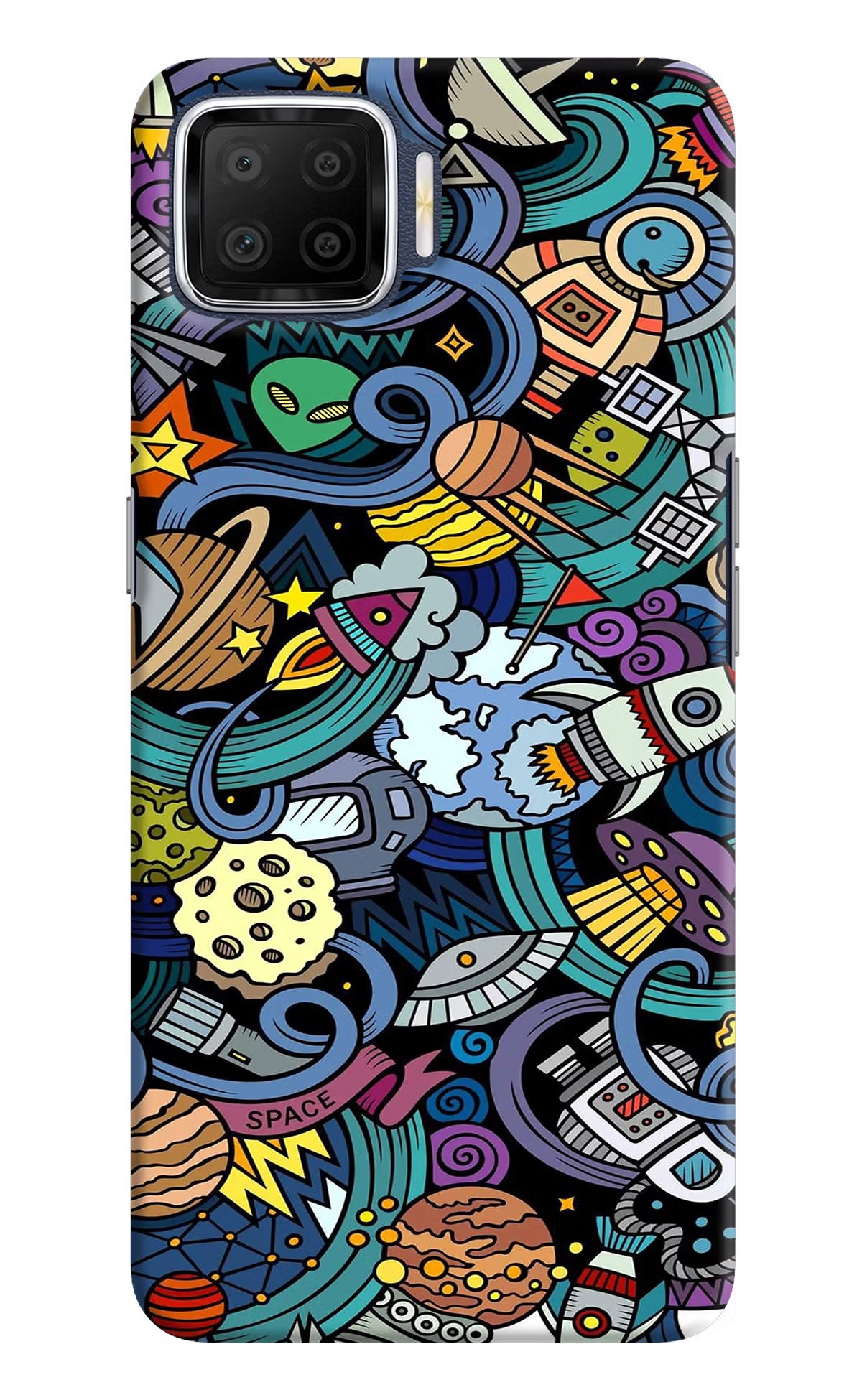 Space Abstract Oppo F17 Hard Case Back Cover by Casekaro