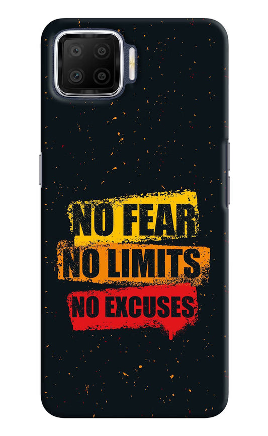 No Fear No Limits No Excuse Oppo F17 Hard Case Back Cover by Casekaro