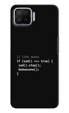 Life Motto Code Oppo F17 Hard Case Back Cover by Casekaro