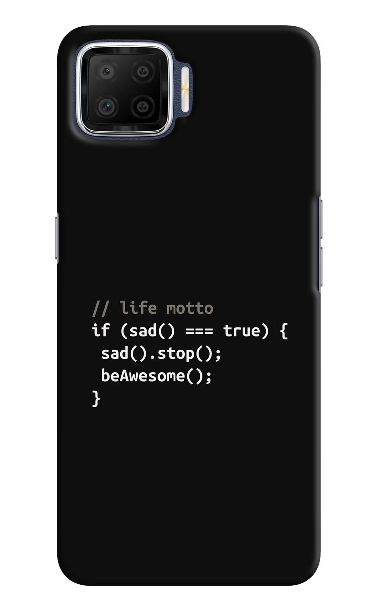Life Motto Code Oppo F17 Hard Case Back Cover by Casekaro