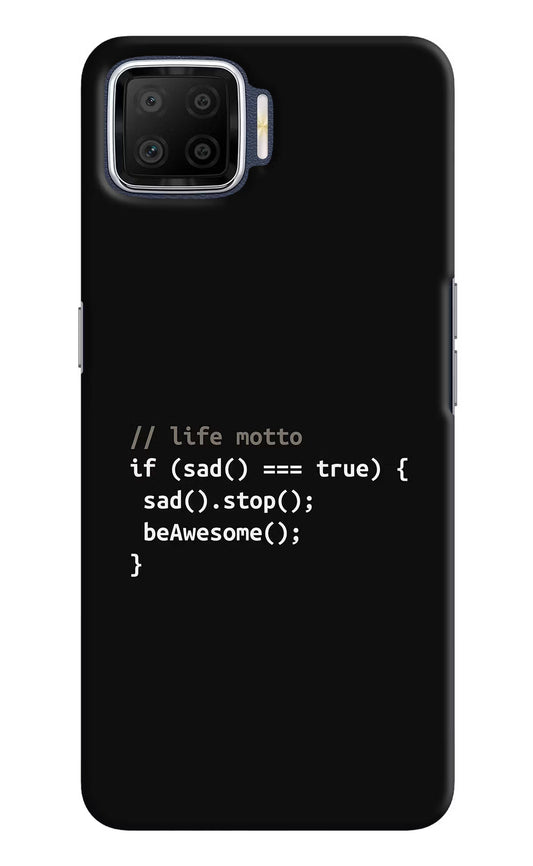 Life Motto Code Oppo F17 Hard Case Back Cover by Casekaro