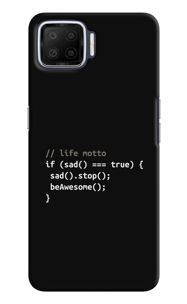 Life Motto Code Oppo F17 Hard Case Back Cover by Casekaro
