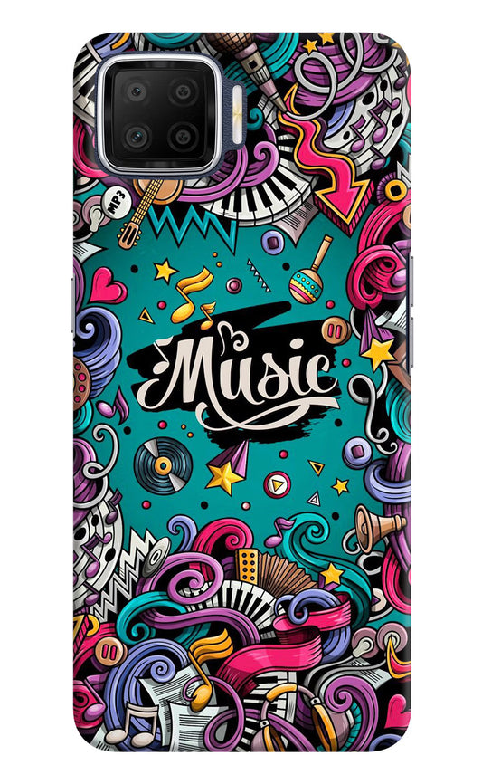 Music Graffiti Oppo F17 Hard Case Back Cover by Casekaro