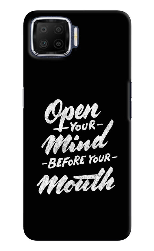 Open Your Mind Before Your Mouth Oppo F17 Hard Case Back Cover by Casekaro
