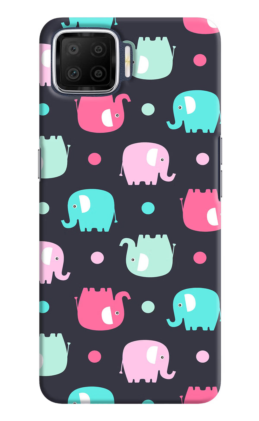 Elephants Oppo F17 Back Cover, Hard case