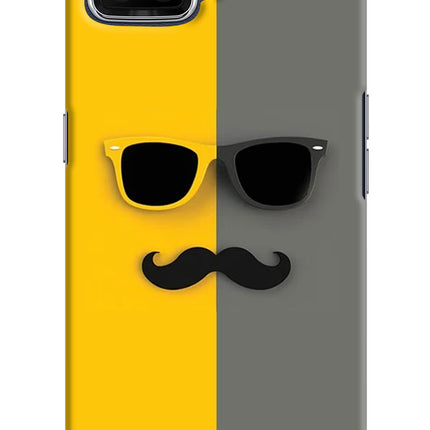 Sunglasses with Mustache Oppo F17 Hard Case Back Cover by Casekaro