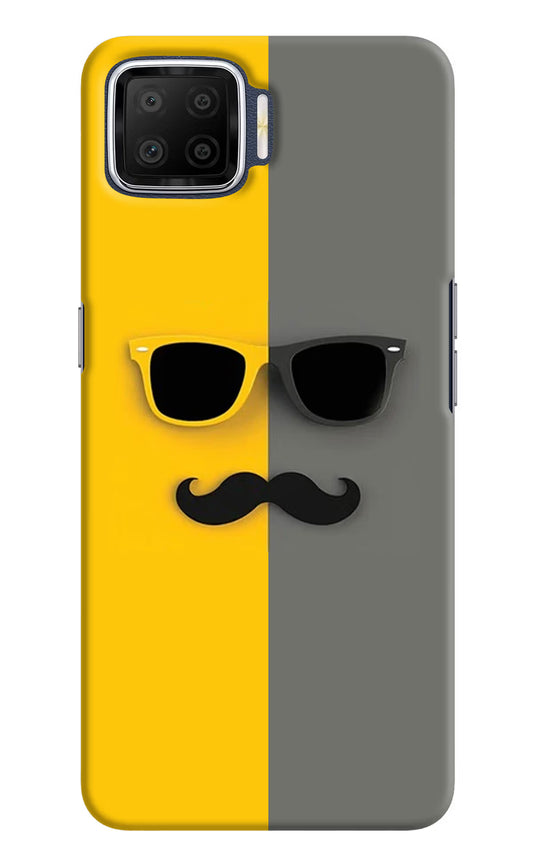 Sunglasses with Mustache Oppo F17 Hard Case Back Cover by Casekaro