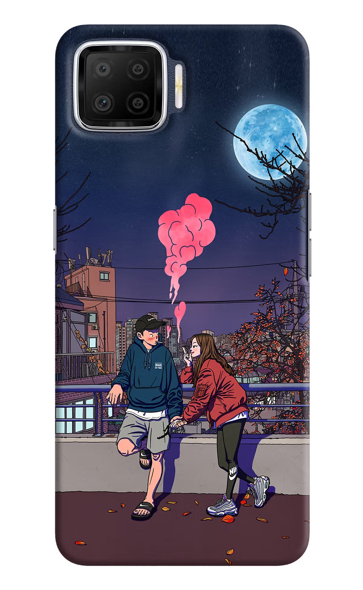 Chilling Couple Oppo F17 Hard Case Back Cover by Casekaro