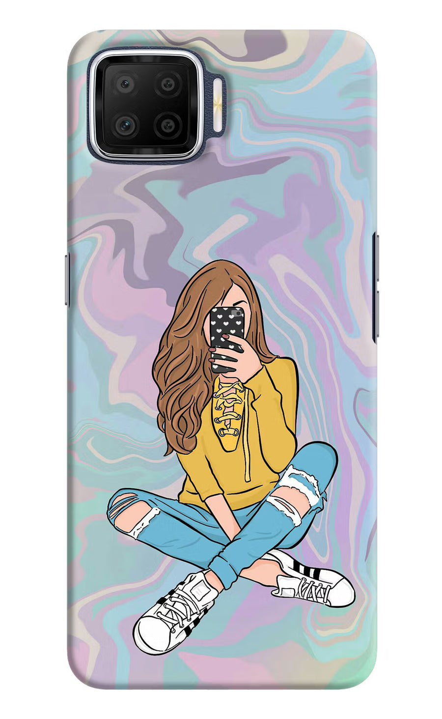 Selfie Girl Oppo F17 Back Cover, Hard case