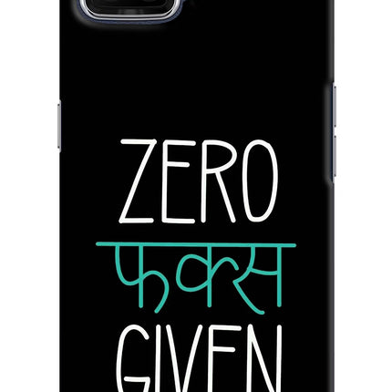 Zero Fucks Given Oppo F17 Hard Case Back Cover by Casekaro
