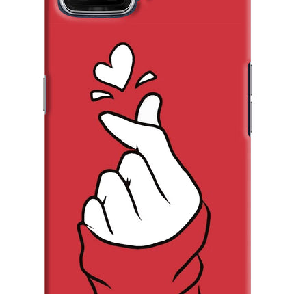 Korean Love Sign Oppo F17 Hard Case Back Cover by Casekaro